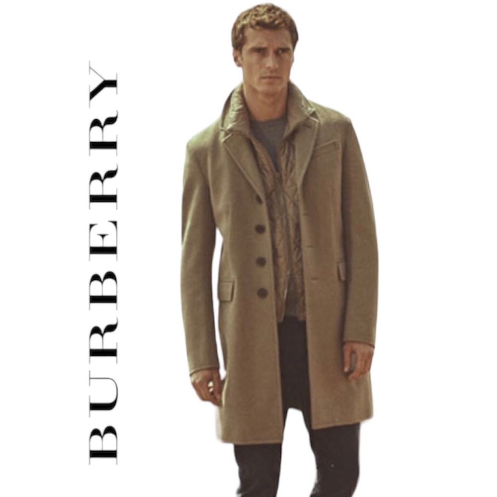 NWT Burberry Brit Men's Brown Chesterfield Virgin Wool Car Coat, XS
